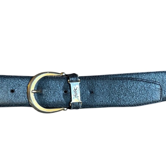 Yves Saint Laurent Black and Gold Belt - Picture 3 of 10